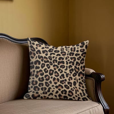 Tijdloos Luipaardprint Vierkant Jacquard Kussenhoes voor Bank Kantoor Lendenkussenhoes Huis Decoratieve Kussensloop 50x50cm