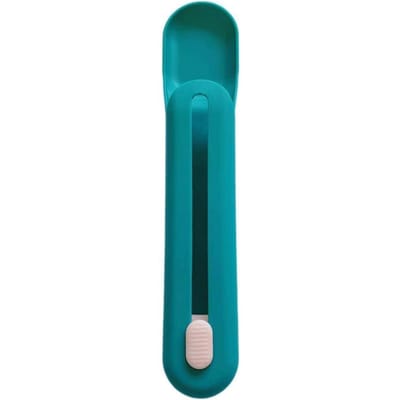 Cuillère à Bande pour Chat Bouton Poussoir Portable Fente Ergonomique Distributeur pour Chat Cuillère à Presser pour Animal de Compagnie Bleu bleu