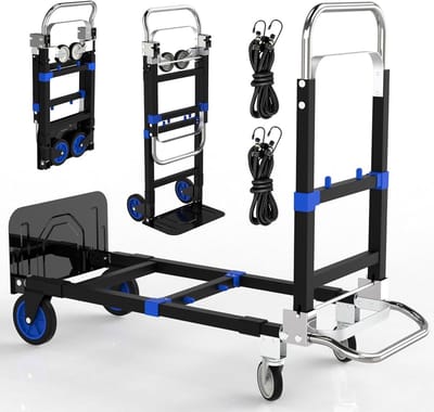 Opvouwbare steekwagen - Draagbare kar - Boodschappen verplaatsen - Lichtgewicht aluminium - Telescopisch handvat - Zilverkleurig