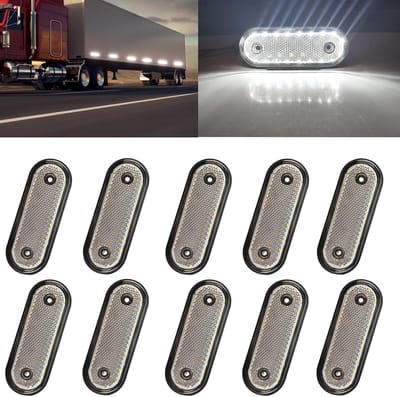 LED Indicator Set - Marker Lampen - Voertuig Verlichting - Oppervlakte Montage - 20 LED - Wit