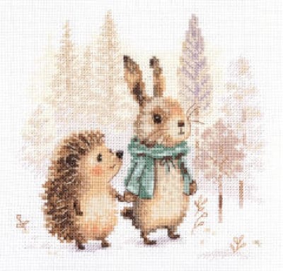 Borduurpakket Verhalen van het Bos: Haas en Egel (Tales of the Forest. Hare and Hedgehog) - Alisa