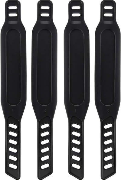 Bicycle Pedal Tires - Rubber Pedal Tires - Exercise Bike Pedal Tires - Foot Pedal Straps - Easy to Adjust for Running - Stationary Bike - Bicycle Cycle - Home or Gym - 2 Pairs - Zwart