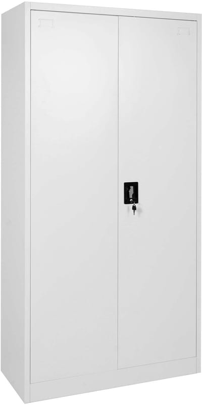 Dossierkast MCW-H17, stalen kast Kantoorkast Kast, 2 deuren afsluitbaar metaal ~ 185x90x40cm grijs