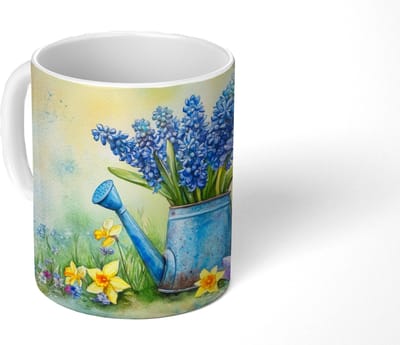 Mok - Koffiemok - Gieter - Lavendel - Bloesems - Mokken - 350 ML - Beker - Koffiemokken - Theemok