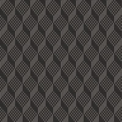 Dutch Wallcoverings - Grace 3D stitched cube black - vliesbehang - 10m x 53cm - GR322309