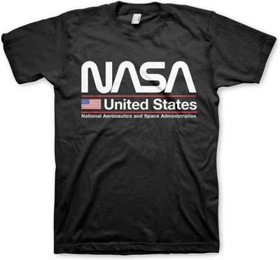NASA Heren Tshirt -S- United States Zwart