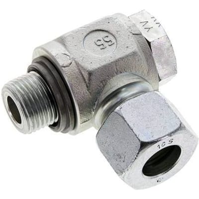 16S & G1/2'' Verzinkt Stalen Swivel Joint Snijringkoppeling Buitendraad 400bar NBR O-ring Draaibaar ISO 8434-1