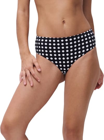 Chantelle - Sauvage Hoog Bikini Broekje Dolce - maat 42 - Zwart/Wit