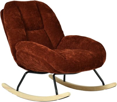 Schommelstoel - Relaxstoel babykamer Voedingsstoel Stof - Rood