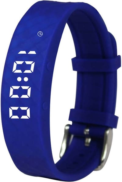 Herinnerings-plashorloge - kinderen- gespsluiting -15 alarmen-blauw