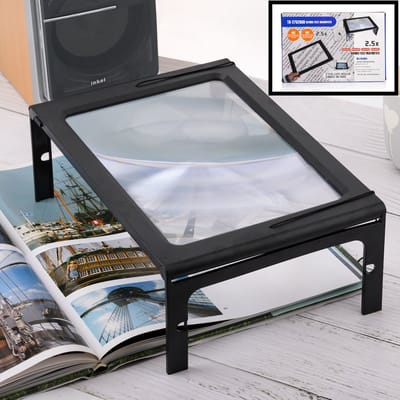 Tafel Loep - Vergrootglas met LED verlichting - Loep 2.5x - Vergrootglas Lezen - Voor Slechtziende - 28 x 21 x 10.6 Cm
