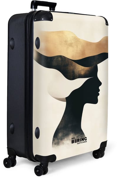 NoBoringSuitcases.com® - Koffer groot - Reiskoffer lichtgewicht - Gestileerd profiel met gouden accenten - Rolkoffer met 4 wielen - Grote trolley XL - 98 liter bagage