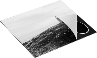 Chefcare Inductie Beschermer Vuurtoren Texel - Zwart Wit - 60x50 cm - Afdekplaat Inductie - Kookplaat Beschermer - Inductie Mat