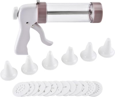Koekjesmaker - Koekjespers - Bakken - Veelzijdige Designs - 13 Discs 6 Pijpen - Wit
