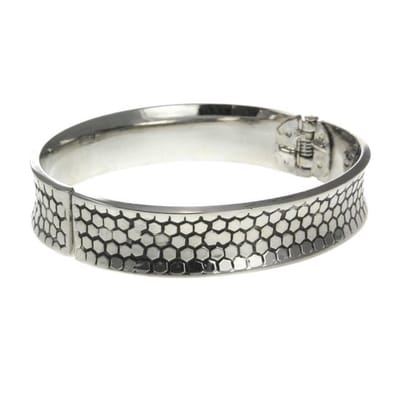 Behave - Armband - Zilverkleurige bangle - Geometrisch patroon - Elegant