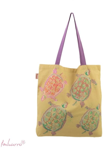 Imbarro - Easybag - Shopper - Tas - Vouwtasje - Katoen - Turtles - Schildpad - 45x50cm