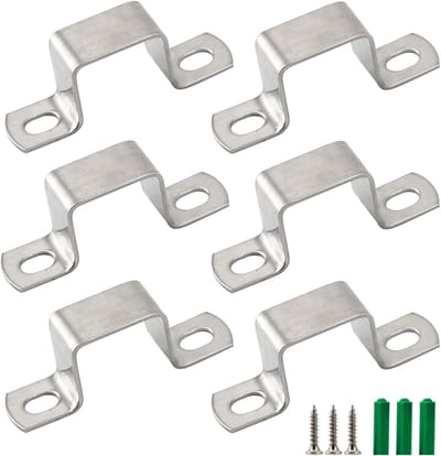 M40x20mm Vierkante Buisklem - 6 Stuks RVS U-vormige Beugels voor Pijpsteun, Haspel en Slangbevestiging