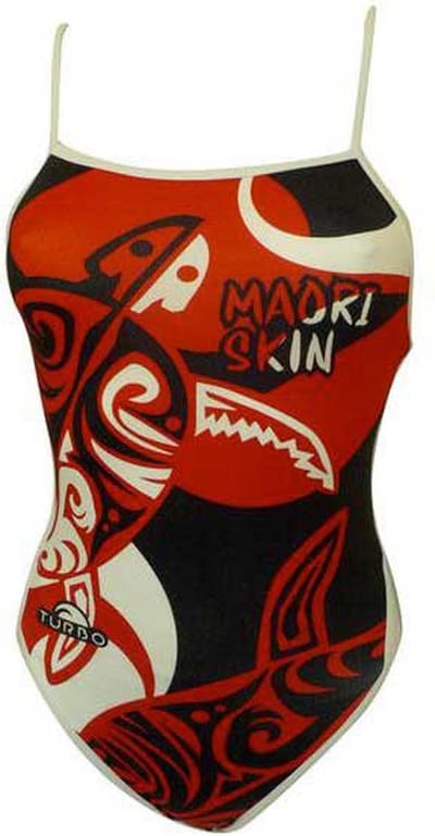 Turbo Maori Skin Tattoo Zwemkleding Rood,Zwart 3XL Vrouw