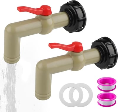 Exhaustklep voor IBC-tanks - Waterafvoer voor regentonnen en wateropslag - S60 x 6 Schroefdraad 32mm