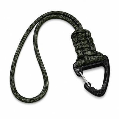 Travel Cords Keycord Donkergroen – Sleutelhanger met Clipsluiting – Nylon Polskoord – Voor Autosleutels, Telefoon & Pasjes – 21 cm