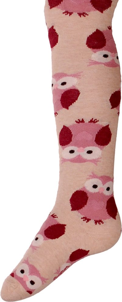 Ewers Maillot Kindermaat - Uiltjes met Hartjes - Ecru & Roze - GOTS - Biologisch Katoen-92/98