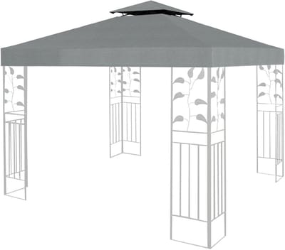 Paviljoen Vervangend Dak - Tuinpaviljoen Afdekking - Buitenruimte Beschermen - Dubbel Laags Ontwerp - 3 x 3 Meter - Grijs
