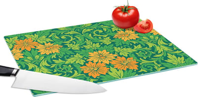 Glazen Snijplank - 39x28 - Bladeren - Bloemen - Boho - Hippie - Patronen - Snijplanken Glas