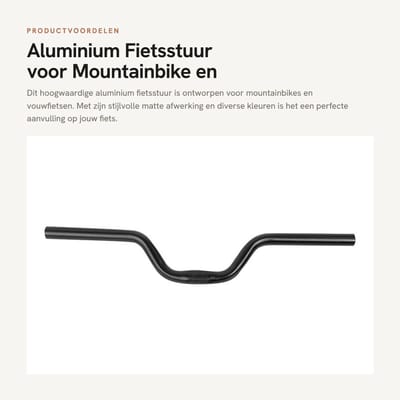 Dailygoods- Fietsstuur Hoogwaardig Aluminium - Verstelbaar Stuur - 25,4 mm / 520 mm - Lichtgewicht - Matte Afwerking - Geschikt voor Vouwfiets/Balansscooter - Fiets Stuur