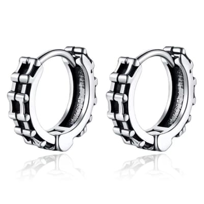 Mendes Oorbellen RVS zilverkleurig – Gear Edge Hoop