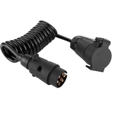Câble à ressort de 2 m, adaptateur de prise de remorque à 7 broches, connecteur de câblage pour caravane