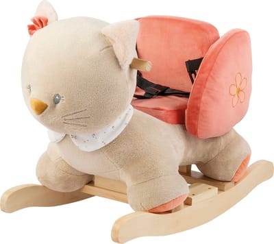 Nattou Kat Lana - Schommelpaard - Hobbelpaard - 60x30x45 cm - Zand Beige