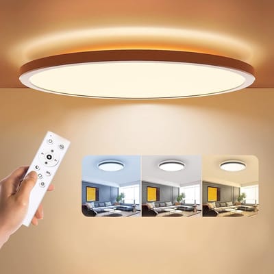 Unyqoos® Moderne ultradunne led-plafondlamp met variabele helderheid en kleurinstellingen, inclusief afstandsbediening