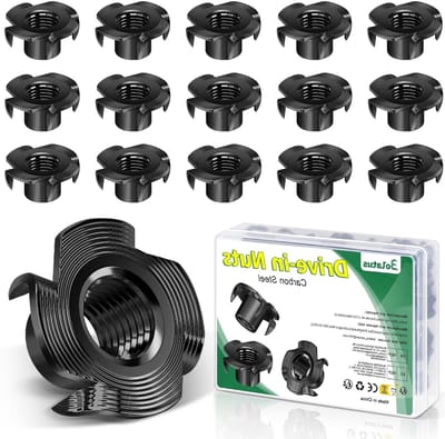 Impactmoeren M6 x 9 mm - Set van 20 Carbon Staal Impactmoeren voor Hout, Meubels en Klimmuren, Ideaal voor DIY-projecten