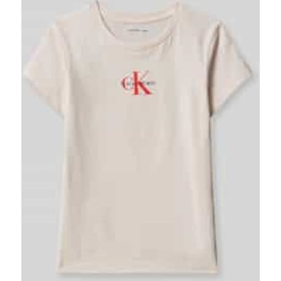 Calvin Klein Girls Micro Monogram Top Pearl Größe: 10 | T-Shirts Outlet | Unisex | Weiß