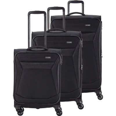 Travelite Chios 4 wielen Kofferset 3-delig met uitbreidingsplooi - Zachte bagage - TSA slot - schwarz