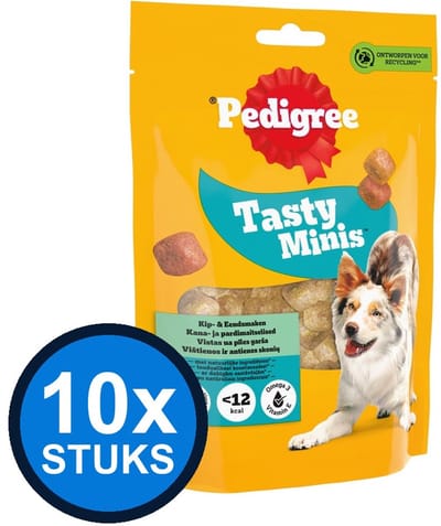 10x Pedigree - Tasty Minis Chewy Cubes - Hondenvoer Snacks - 130 g
