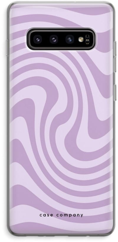 Case Company® - Hoesje geschikt voor Samsung Galaxy S10 Plus hoesje - Swirl Paars - Soft Cover Telefoonhoesje - Bescherming aan alle Kanten en Schermrand