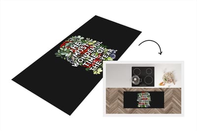 Keukenloper - Loper keuken - Kerst - Quote - Planten - 120x50 cm - Keukenloper vinyl