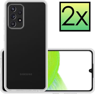 Hoesje - 2 Stuks - Geschikt voor Samsung Galaxy A33 - Sterk & Shockproof - Case Siliconen - Back Cover - Telefoon Hoes - Transparant