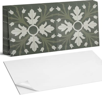 Coloray Plaktegels - Plantenpatroon op tegels Wandtegel Zelfklevend - 60 cm x 30 cm - Groente Plaktegels - 6 stuks - Rechthoek PVC Tegels - Plaktegels Keuken - Zelfklevende Vloertegels Badkamer - Vinyl Tegels Zelfklevend - Zelfklevende Wandtegels