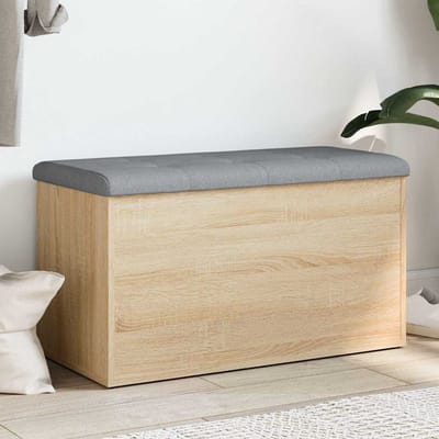vidaXL - Opbergbank - Sonoma - eiken - 82x42x45 - cm - bewerkt - hout