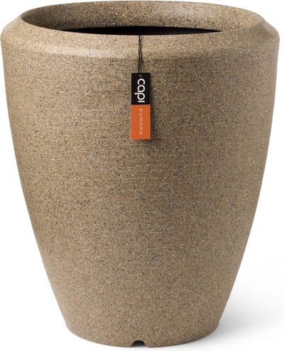 Capi Europe - Vaas elegant Arc Granite - 51x59 - Warm taupe - Bloempot Voor binnen en buiten - Beschikbaar in XL formaten - Breukbestendig - 100% Recyclebaar - Levenslang garantie - NWTS8021