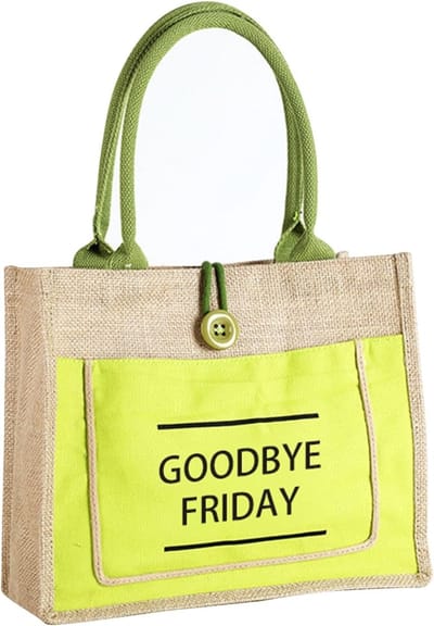 Duurzame Jute Tote Bag, Herbruikbare Tas voor Winkelen, Strand en Picknick, Ideaal voor Dagelijks Gebruik en Reizen