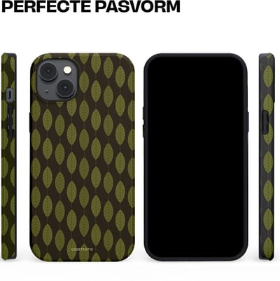 Casetastic hoesje geschikt voor Apple iPhone 14 Plus - MagSafe - Dubbellaagse bescherming - Donkergroene Bladerendek - Fashion Case - Zwart Donkergroen