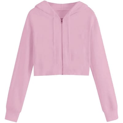 Miso Dames/Dames Relaxed Fit Crop Hoodie (Roze)