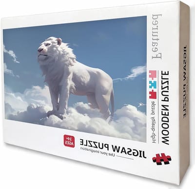 Houten Puzzel - Legpuzzel Volwassenen - Ontspannende Tijd - Achterkant Met Letters - 6000 Stukjes - Leeuw Thema