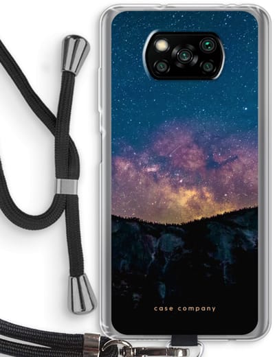 Case Company® - Hoesje met koord geschikt voor Poco X3 Pro hoesje met Koord - Travel to space - Telefoonhoesje met Zwart Koord - Bescherming aan alle Kanten en Over de Schermrand
