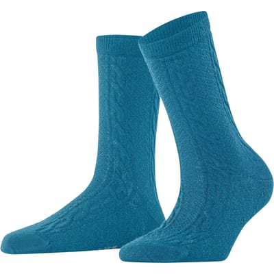 FALKE Declivity eenkleurig wol sokken dames blauw - maat 35-38