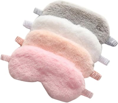 4-delige pluche slaapmaskerset voor een comfortabele nachtrust en ontspanning