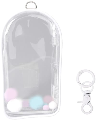 Dailygoods- Displaytas Waterdicht - Transparante PVC Draagtas - 19,5 x 10,5 cm - Sleutelhanger - Pompons - Perfect voor Poppen - Popdisplay